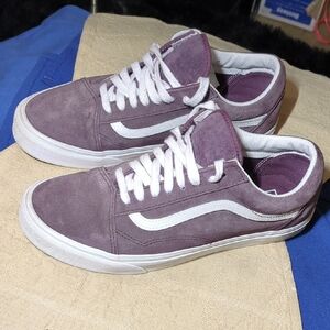 Vans Purple Suede Sneakers with White Details Water Repellent NOW ONLY $35